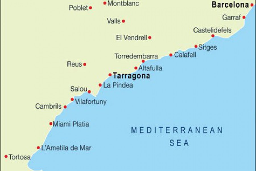 Costa Dorada map